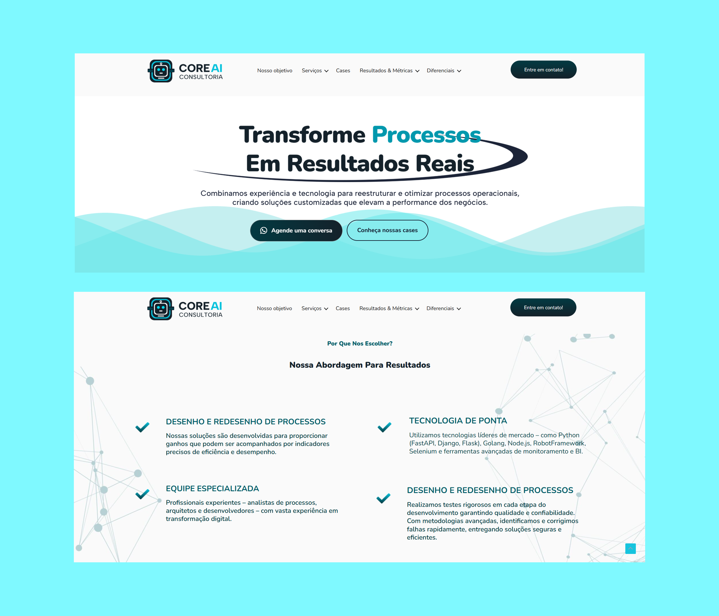 CoreAI Consultoria - Landing page para consultoria em IA