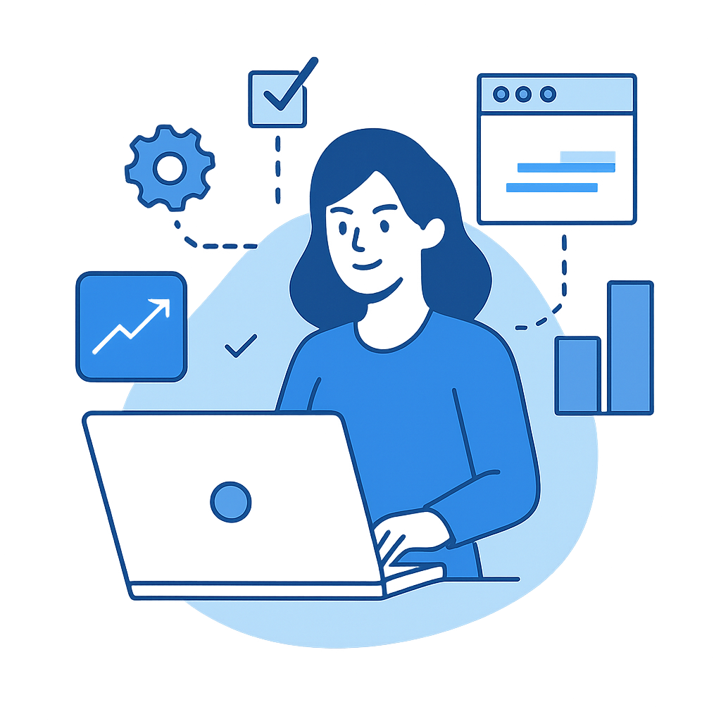 Maria Clara trabalhando